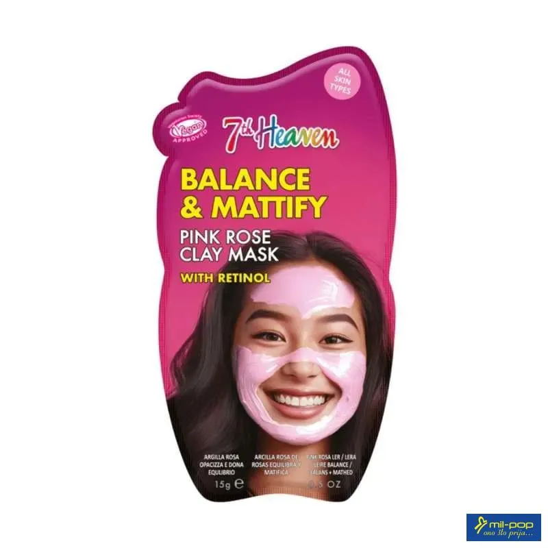 MJ MASKA ZA LICE BALANCE AND MATTIFY PINK ROSE CLAY RETINOL 15G 