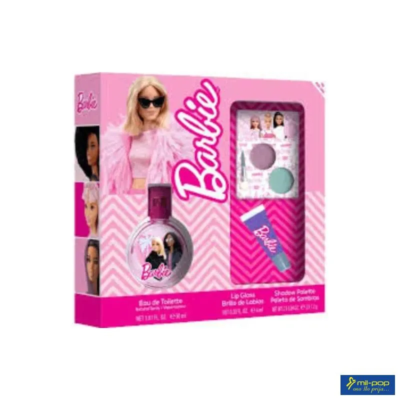 TOALETNA VODA BARBIE EDT 30ML + SJAJ ZA USNE + SJENKA ZA OČI 