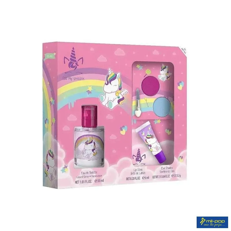 SET JEDNOROG - TOALETNA VODA 30ML + SJAJ ZA USNE 6ML + DVIJE SJENKE ZA OČI 