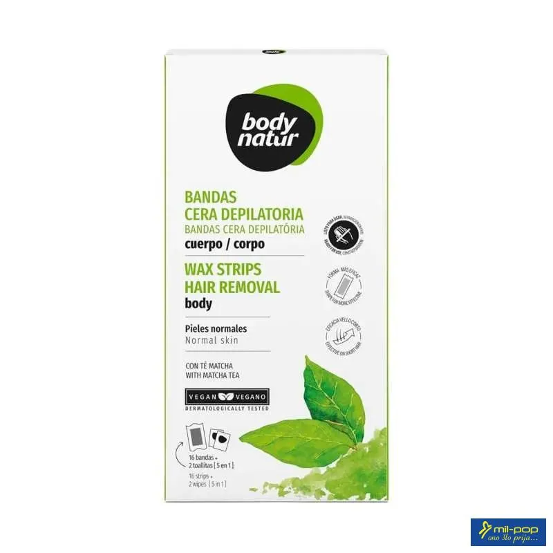 BODY NATUR TRAKE ZA DEPILACIJU ZA NORMALNU KOŽU MATCHA TEA
