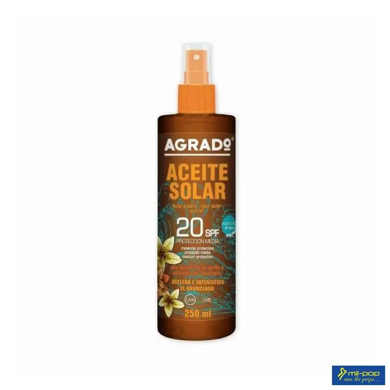 AGRADO ULJE ZA SUNCANJE SPF20 250ML 
