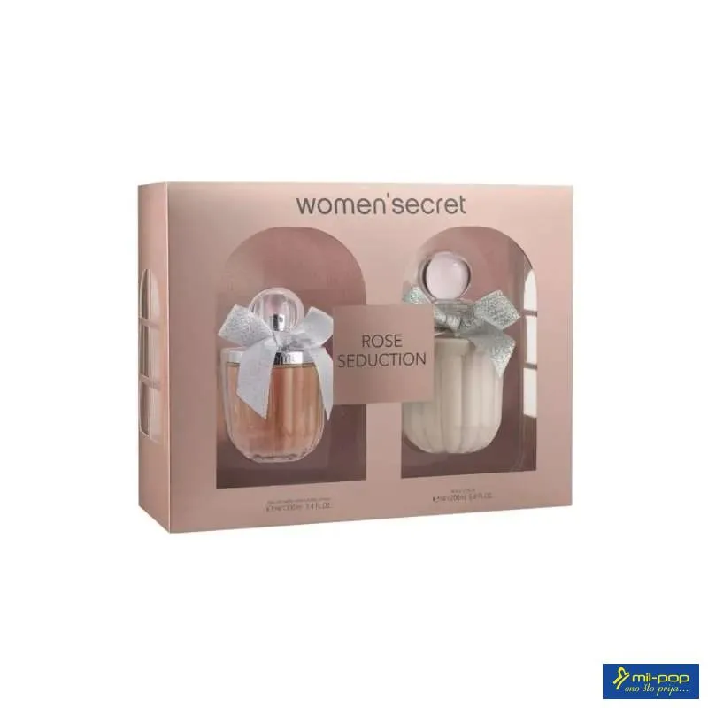 WOMEN SECRET ROSE SEDUCTION GIFT SET EDP 100ML + BODY LOTION 200ML 