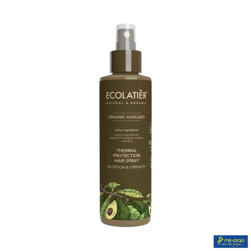 ECOLATIER SPREJ ZA KOSU THERMAL PROTECTION NUTRITION & STRENGTH ORGANIC AVOCADO 200ML 