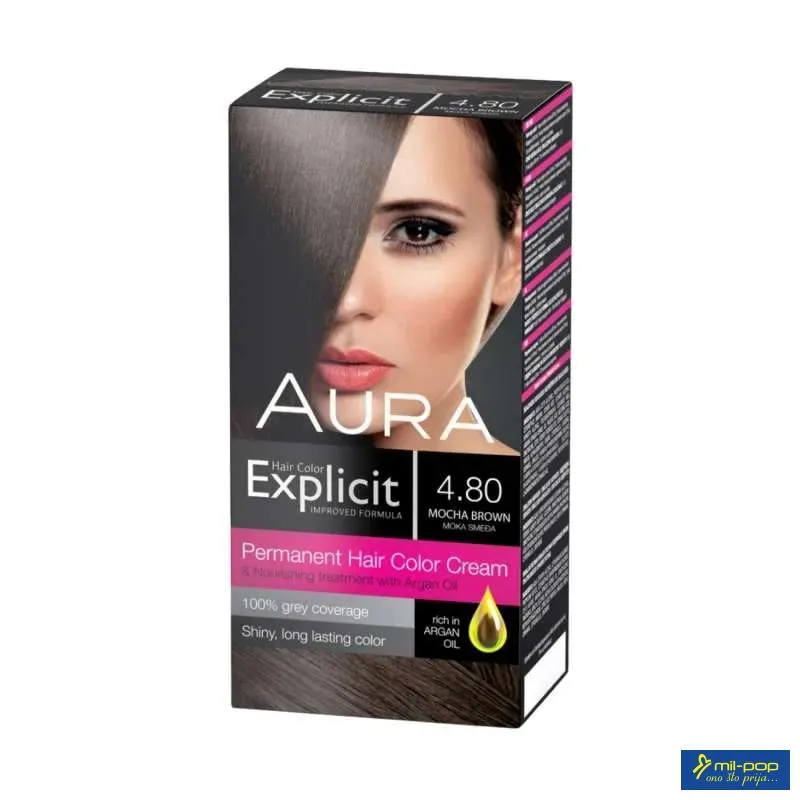 AURA EXPLICIT BOJA ZA KOSU 4.80 - MOKA SMEDJA