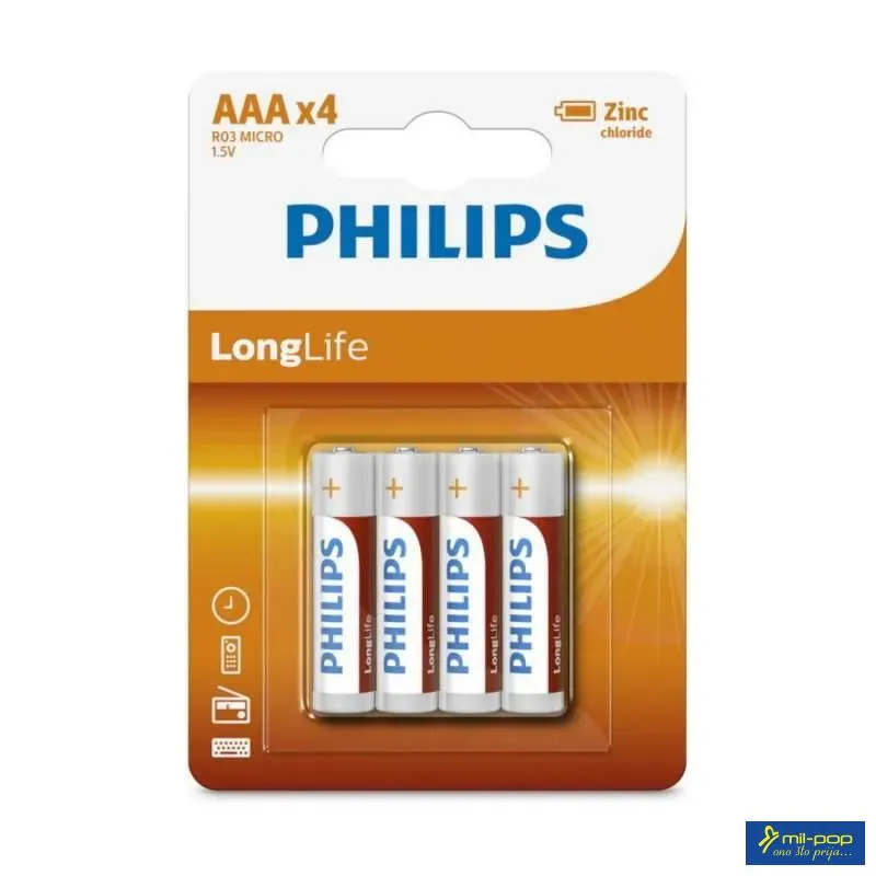 BATERIJA PHILIPS 1,5 R03 MICRO 