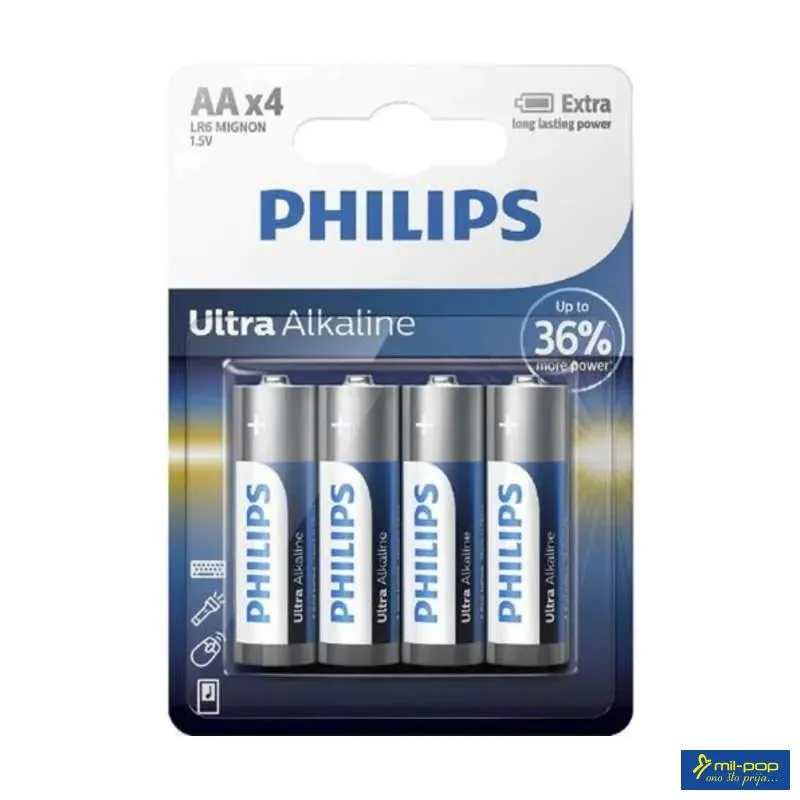 PHILIPS ULTRA ALKALINE AA 4-BLISTER 