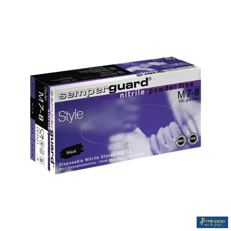 SEMPERGUARD RUKAVICE CRNE XL 90 KOM 10875