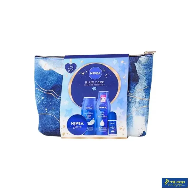 NIVEA BLUE CARE POKLON SET ZA NJEGU TIJELA S NESESEROM 