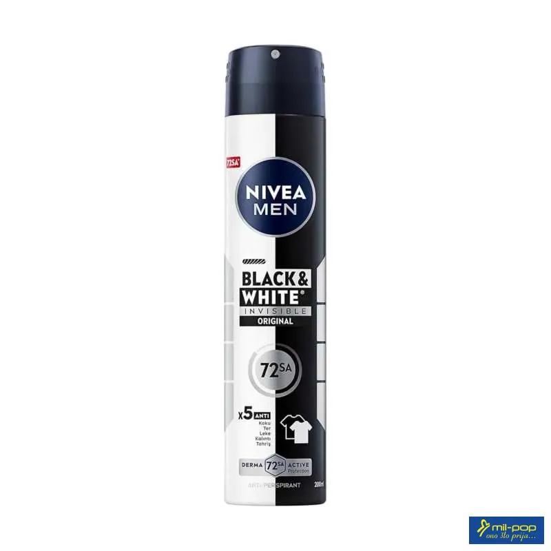 NIVEA DEO MUŠKI B&W NEVIDLJIVI EPIC NIGHT SPREJ 200ML 