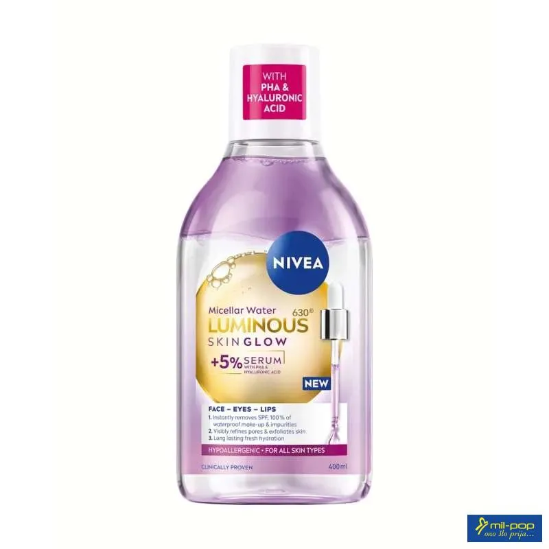 NIVEA LUMNIOUS SKIN GLOW MICELARNA VODA 400ML 