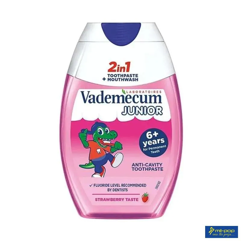 VADEMECUM JUNIOR 2U1 PASTA ZA ZUBE I TEČNOST ZA ISPIRANJE USTA - JAGODA 