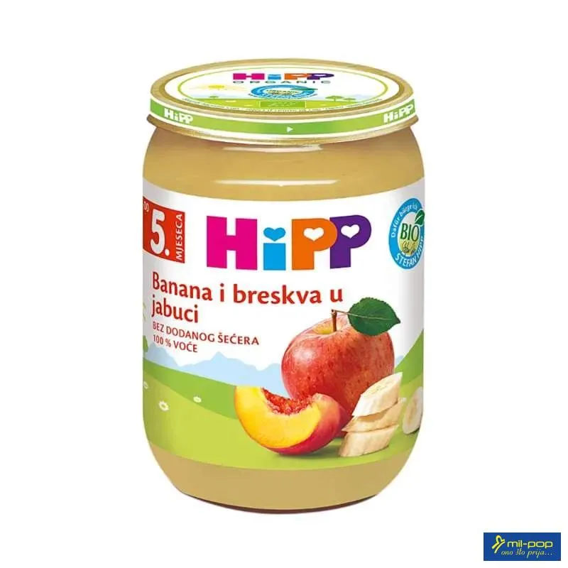 HIPP KAŠICA - BANANA I BRESKVA U JABUCI 190G 