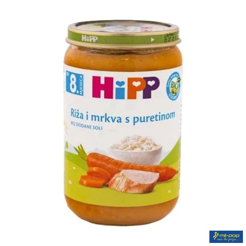 HIPP MESNA - ĆURETINA SA RIZOM I MRKVOM - 8 MJ. 