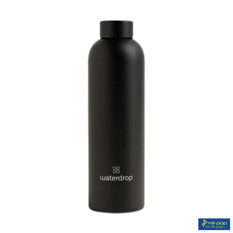 WATERDROP VTHERMO STEEL BOTTLE BLACK MATT 600ML 