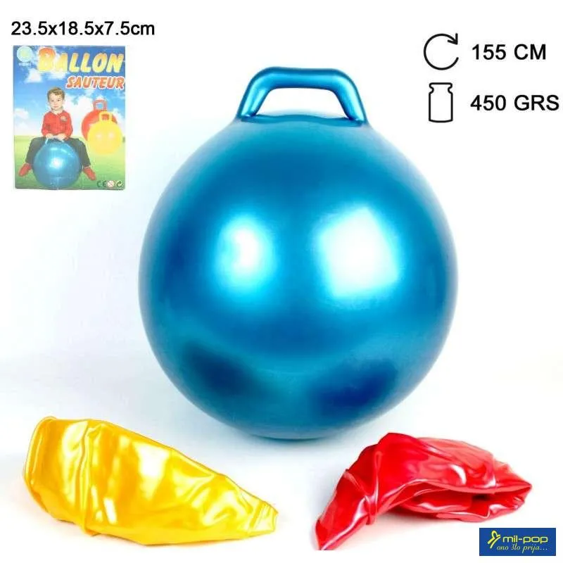 IGRAČKA LOPTA ZA SKAKANJE PVC 155CM SA RUKOHVATOM 