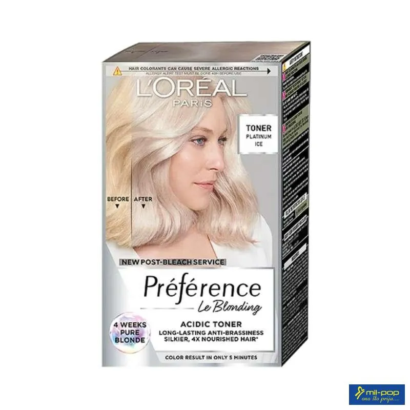 LOREAL PARIS PREFERENCE FARBA ZA KOSU-0.1 ACIDIC TONER PLATINUM ICE 