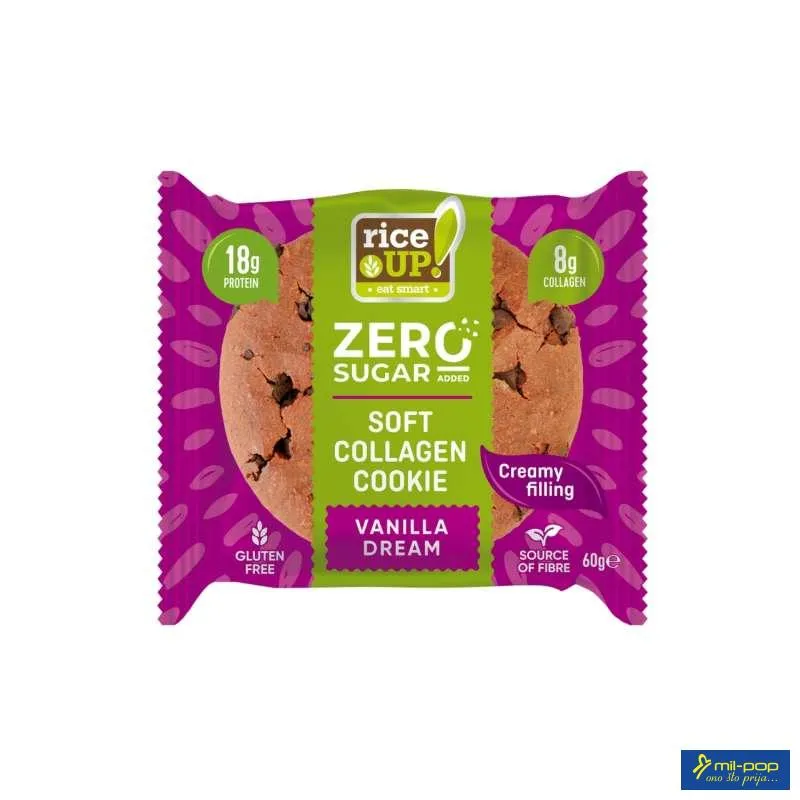 RICE UP! COLLAGEN COOKIE VANILLA DREAM WITH FILING 60G 