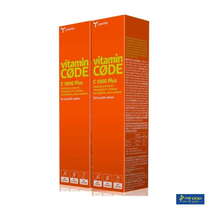 YASENKA ŠUMEĆE TABLETE VITAMIN CODE C 1000 A20 1+1 GRATIS 