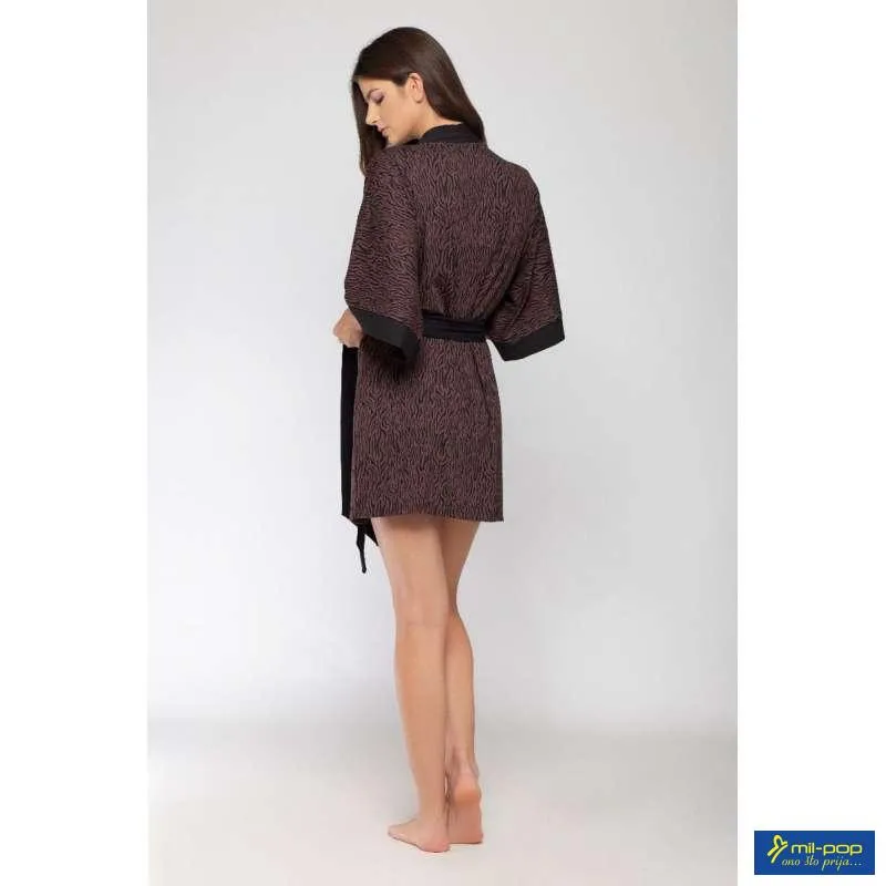 ALMA RAS KIMONO ELENA ANIMAL PRINT-CRNA KOMBINACIJA 