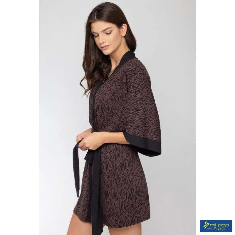 ALMA RAS KIMONO ELENA ANIMAL PRINT-CRNA KOMBINACIJA 