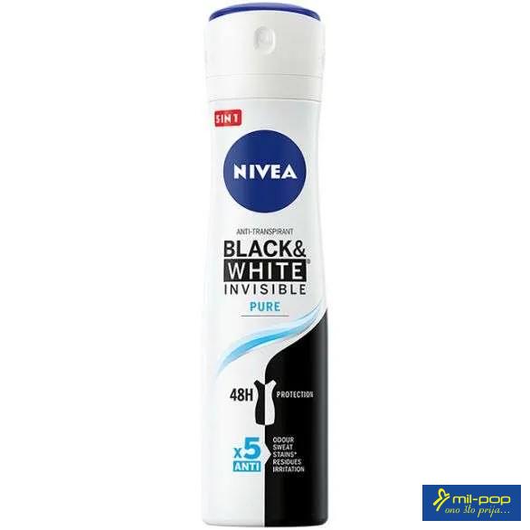 NIVEA Dezodorans INVISIBLE B&W PURE150ML