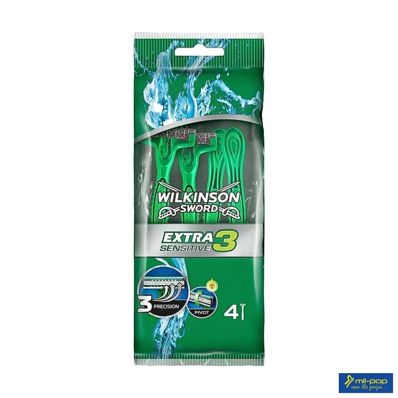WILKINSON SWORD EXTRA 3 SENSITIVE - JEDNOKRATNI BRIJAČI ZA MUŠKARCE 4 KOMADA 