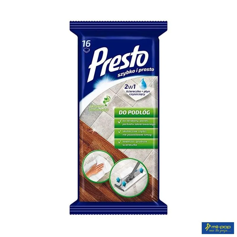 PRESTO VLAŽNE MARAMICE 2U1 ZA ČIŠĆENJE PODOVA 16/1 