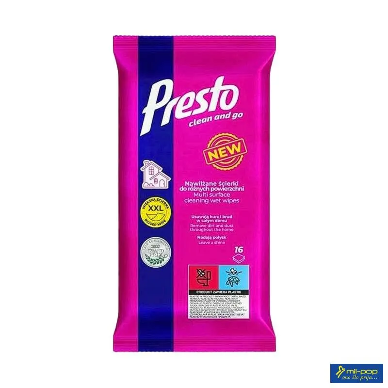 PRESTO MULTI SURFACE VLAŽNE MARAMICE XXL ZA ČIŠĆENJE 16/1 