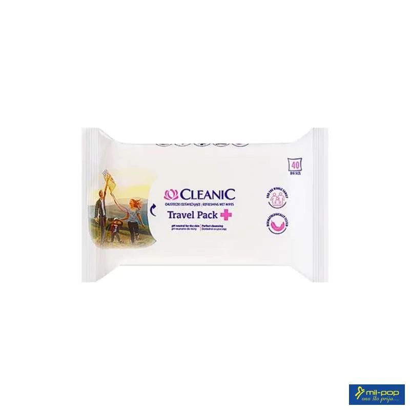 CLEANIC TRAVEL PACK ANTIBAKTERIJSKE VLAŽNE MARAMICE 40/1 