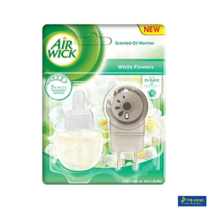 AIRWICK AIR FRESHNER APARAT + REFILL 19ML IVORY FRESIA BLOOM-WHITE FLOWERS 