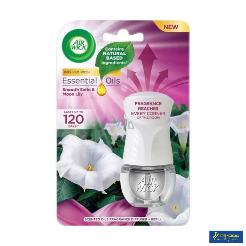 AIRWICK AIR FRESHNER APARAT + REFILL OSVJEŽIVAČ19ML SMOOTH SATIN & MOON LILY 
