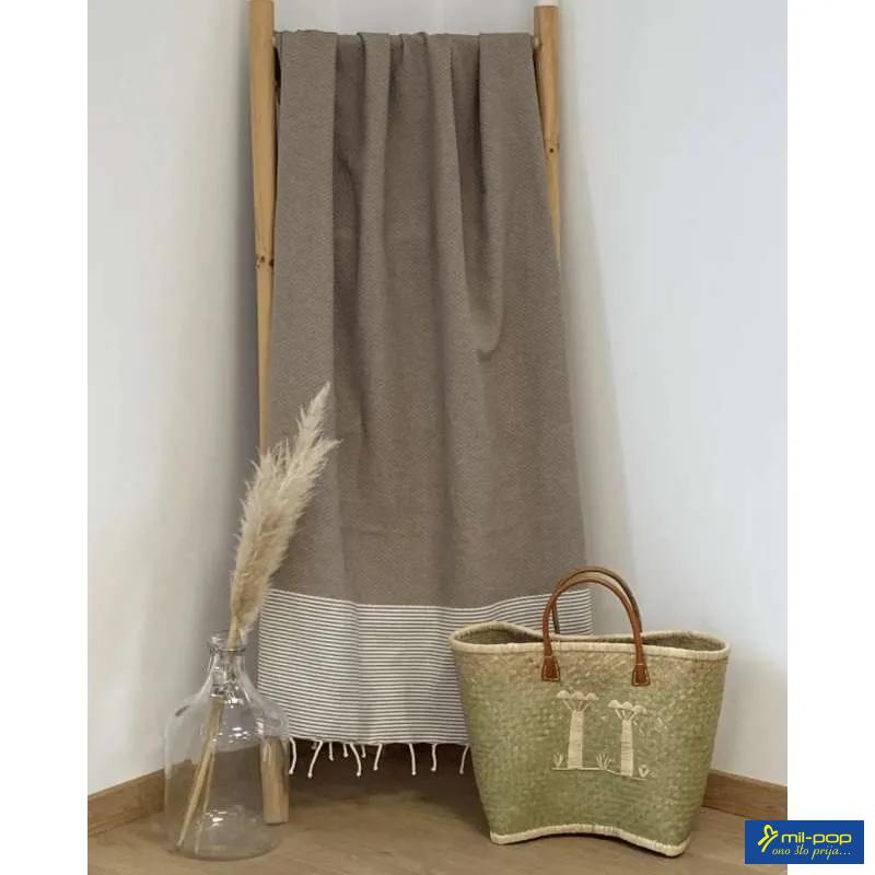 LA PLAGE PEŠKIR ZA PLAŽU PLATNENI TANJI MIKANDA TAUPE 100X200