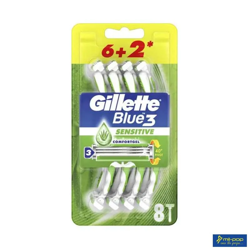 GILLETTE BLUE 3 6+2 PCS SENSE CARE
