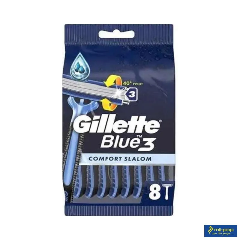 GILLETTE BLUE 3 COMFORT SLALOM 8PCS
