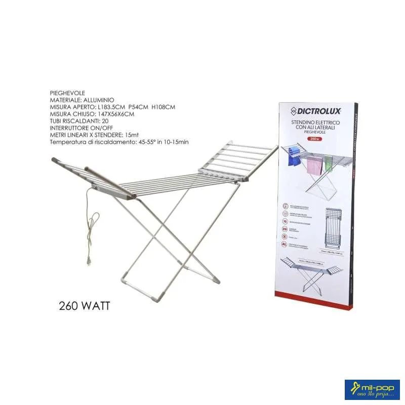 DICTROLUX ELEKTRIČNA SUŠILICA ZA VEŠ 260W 183X54XH108 CM 
