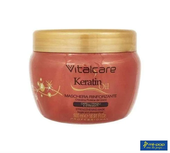 VITALCARE MASKA ZA KOSU SA KERATINOM -ZA TANKU I TRETIRANU KOSU 500 ML 