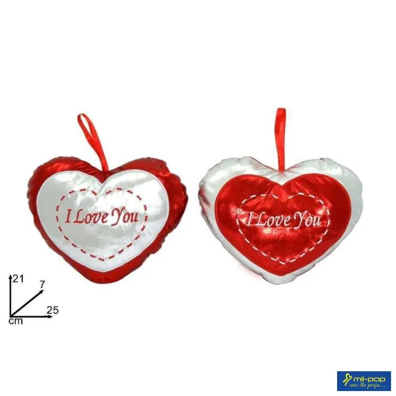 IGRAČKA  PLIS SRCE I LOVE YOU 25CM 