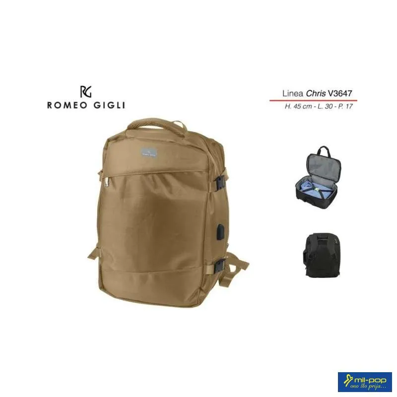 ZAINO VIAGGIO MULTIUSO RG GIGLI  V3647 GOLD 