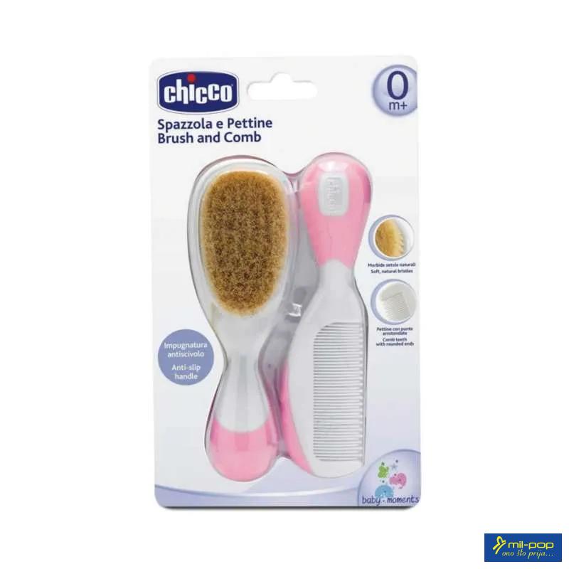 CHICCO ČETKA I ČEŠALJ ROZI 0M+ 