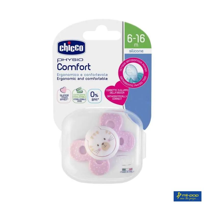 VARALICA PHYSIO SILIKON 6-16M 1/1 0%BPA-ROZA COMFORT 