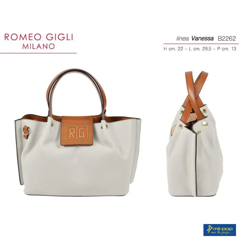 TORBA Z. VANESSA OFF WHITE/CUOIO RG MILANO 