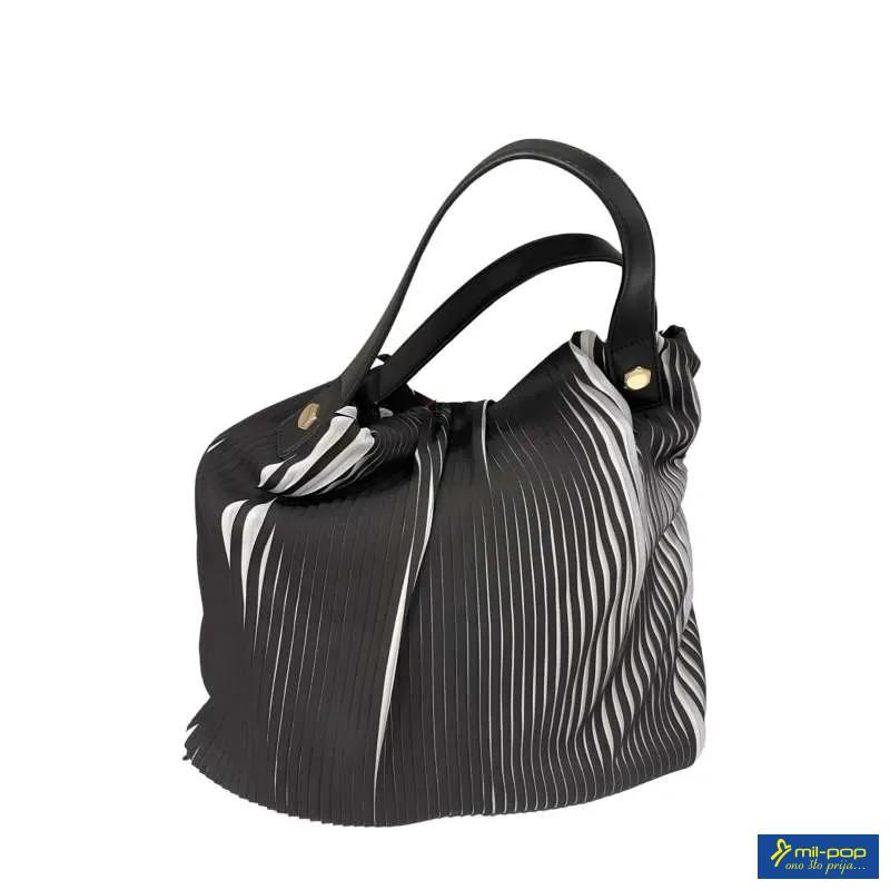 TORBA PLISSE NERO/OFF DONNA RG MILANO