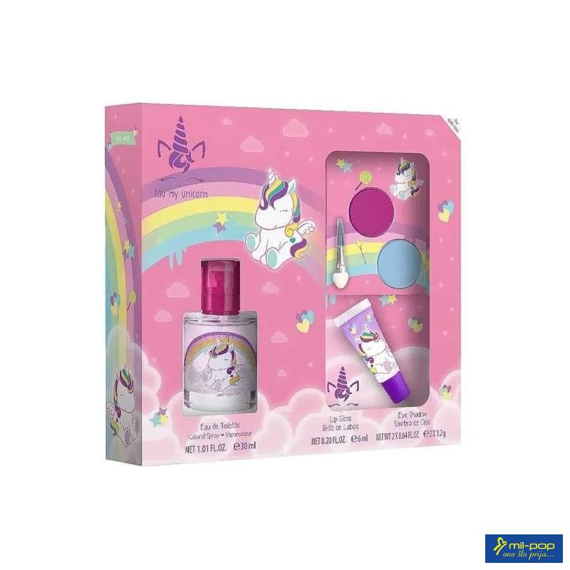 SET JEDNOROG - TOALETNA VODA 30ML + SJAJ ZA USNE 6ML + DVIJE SJENKE ZA OČI 