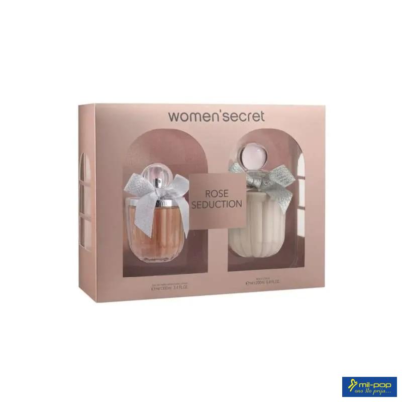 WOMEN SECRET ROSE SEDUCTION GIFT SET EDP 100ML + BODY LOTION 200ML 