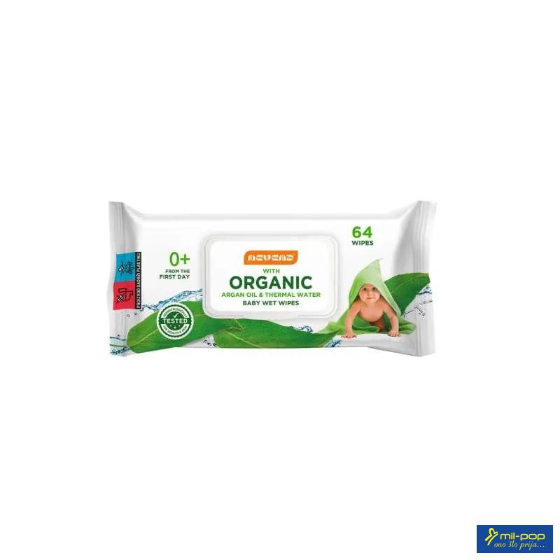 NEVENA BABY VLAŽNE MARAMICE SA POKLOPCEM ORGANIC/ TERMALNA VODA 64/1 