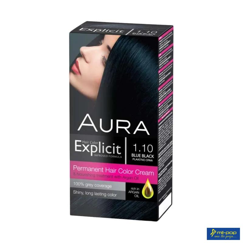 AURA EXPLICIT BOJA ZA KOSU 1.10 - PLAVO CRNA