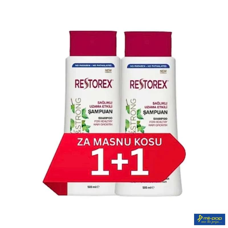 RESTOREX ŠAMPON ZA MASNU KOSU 500ML -1+1 