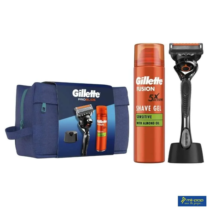 GILLETTE SET 2023 PG 1UP+ FUS GEL 200ML + STAND 