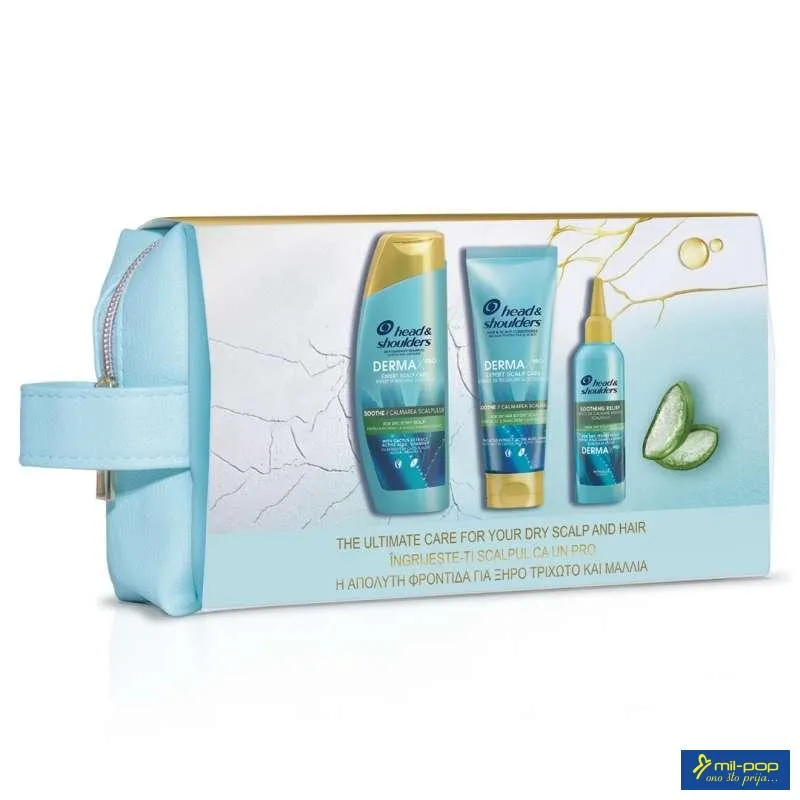 H&S SET 2023 DERMA X PRO SOOTHE - SH 300ML + CND 220ML + SCALP NALM 145ML + TRAVEL BAG 