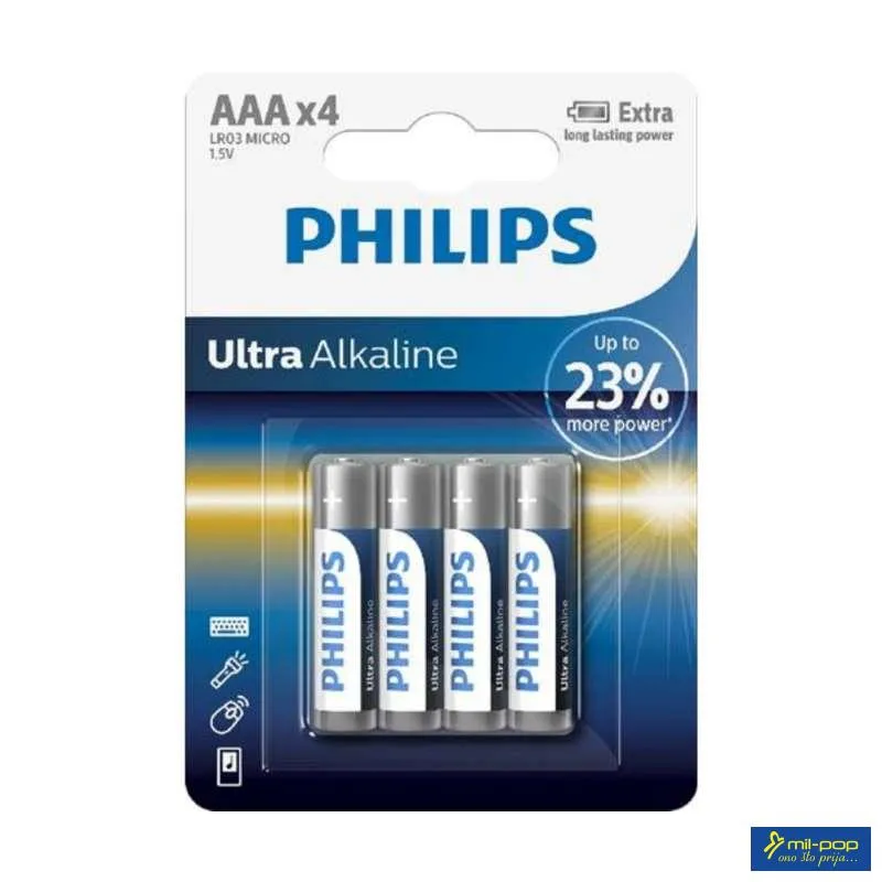 PHILIPS ULTRA ALKALINE AAA 4-BLISTER 